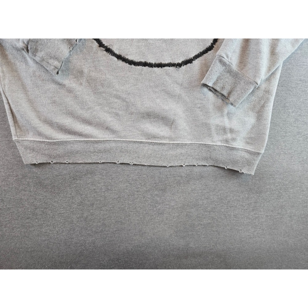 I Stole My Boyfriend's Shirt Sweatshirt Womens M Gray Distressed Smiley ISMBS - Picture 8 of 12